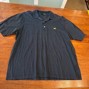 Men's Masters Amen corner Navy Striped Polo Shirt size XL 100% Pima cotton